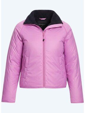 Bass Outdoors Reversible Sherpa Jacket Womens L Navy Pink Sherpa Fleece Nylon NE
